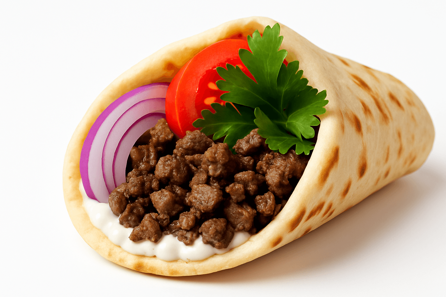 Beef wrap with fresh vegetables