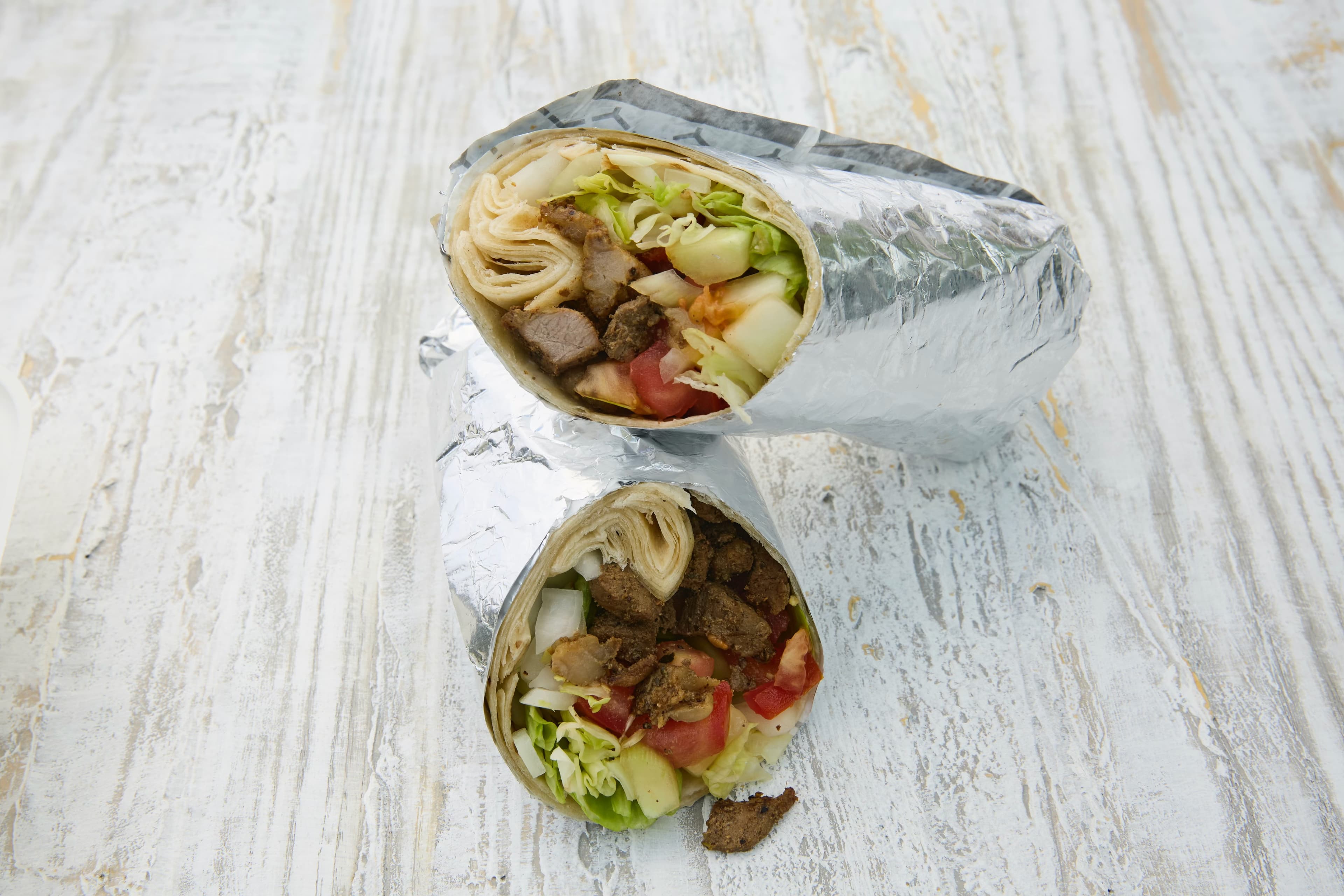 Beef wrap with fresh vegetables